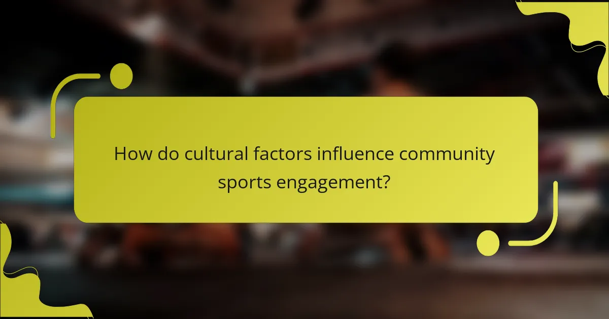 How do cultural factors influence community sports engagement?